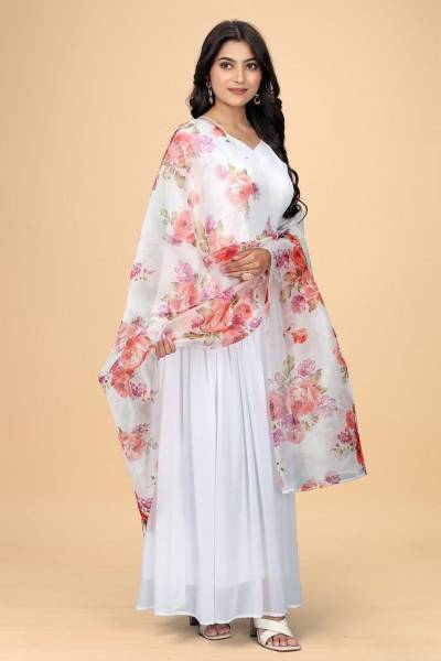 WHITE ROSE BY FVD DESIGNER GEORGETTE GOWN WHOLESALER IN INDIA